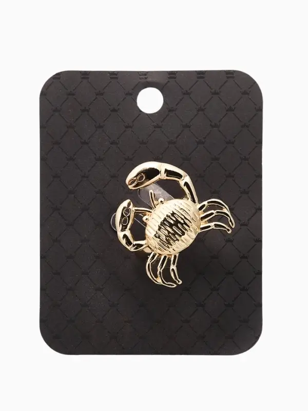 Кольцо "Краб", безразмерное, цвет золото