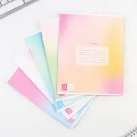 Тетрадь 12 листов в частую косую линейку, А5, на скрепке, блок №1 &laquo;Градиент&raquo; МИКС