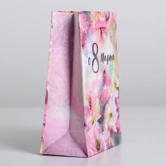 Пакет подарочный ламинированный, упаковка, &laquo;С 8 марта&raquo;, S 12 х 15 х 5.5 см