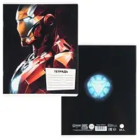 Тетрадь в линейку 24 листа, 5 видов МИКС, обложка мелованный картон, &laquo;Мстители&raquo;