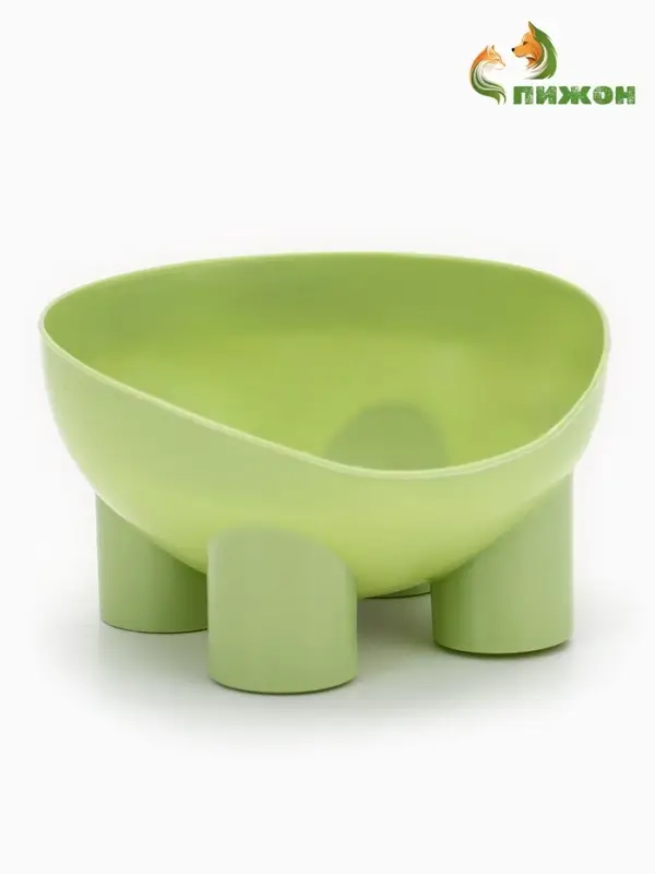 Миска высокая для животных  400 мл, зелёная