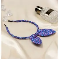 Ободок для волос &laquo;Веселые ушки&raquo;, сердечки, синий