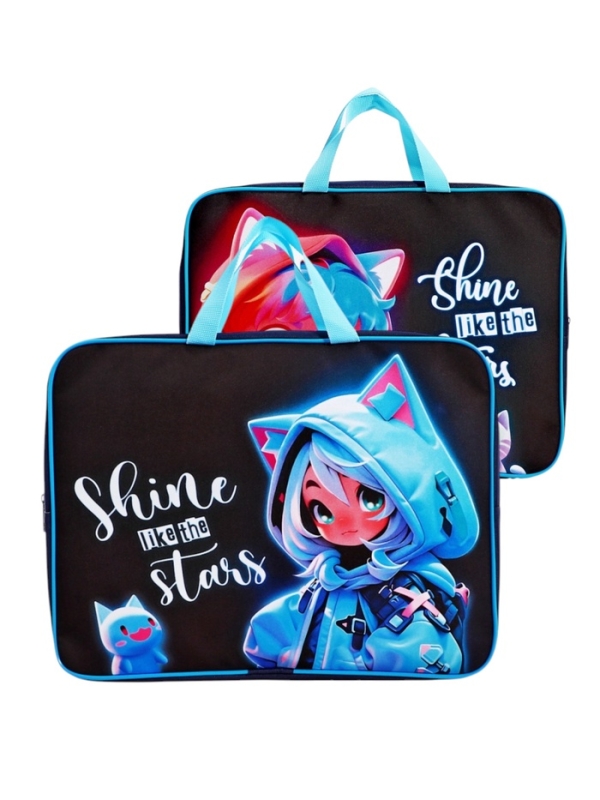 Папка с ручками текстильная А4, 360&times;245&times;70 мм, Calligrata TOP &laquo;Сияй&raquo;