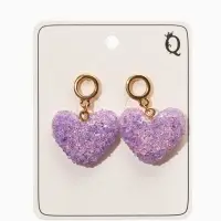 Серьги "Сердце сахарное", цвет фиолетовый в золоте