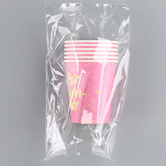 Стакан одноразовый бумажный &laquo;Happy Birthday&raquo;, набор 6 шт., 250 мл