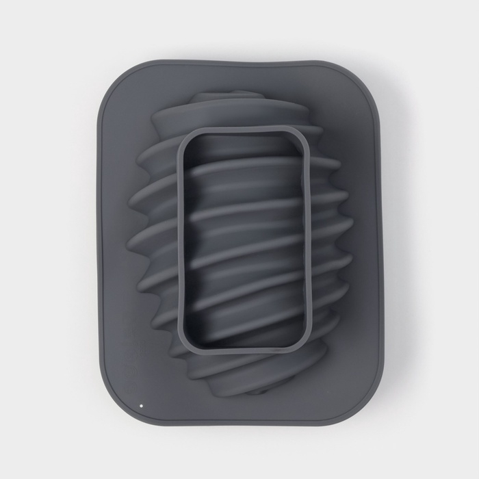 Форма для выпечки и муссовых десертов KONFINETTA &laquo;Грани&raquo;, силикон, 19&times;15,3&times;8,8 см, серая