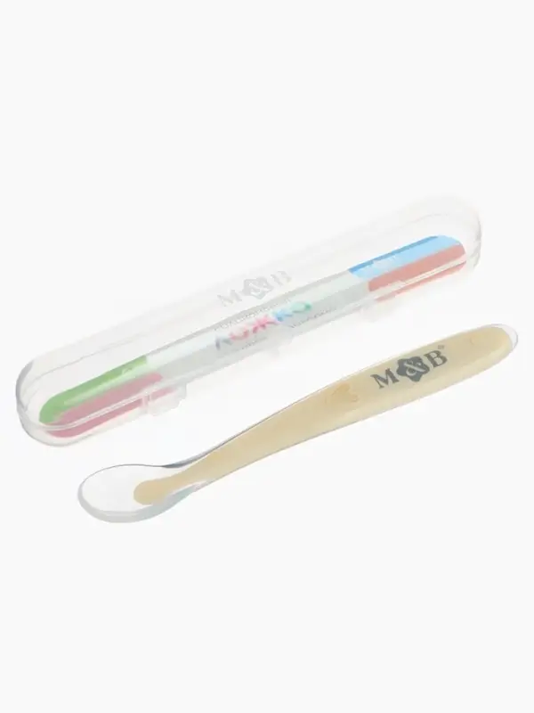 Mum&Baby Ложка для первого прикорма в контейнере, бежевая