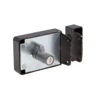 Замок дверной LOCKLAND, накладной, 100х70х55 мм, 2 ригеля, цвет коричневый