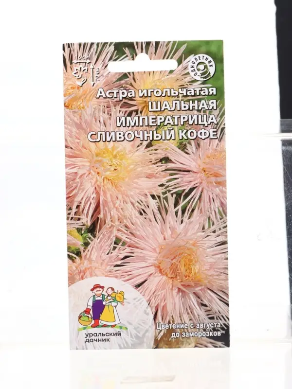 Семена Цветы Астра игольчатая Шальная императрица сливочный кофе (УД) Е/П , Е/П,  0,2 г.