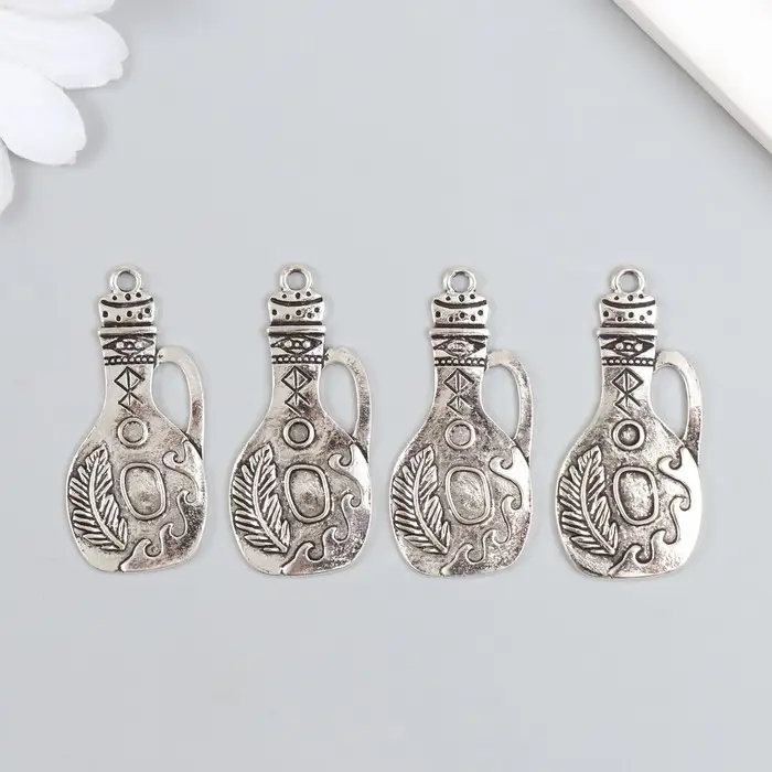 Металлический элемент, декоративная подвеска &laquo;Арт Узор. Восточный кувшин&raquo;, 4.2&times;2 см