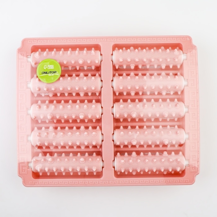 Массажёр &laquo;Барабаны&raquo;, 26 &times; 21,5 &times; 5 см, 5 рядов, цвет розовый