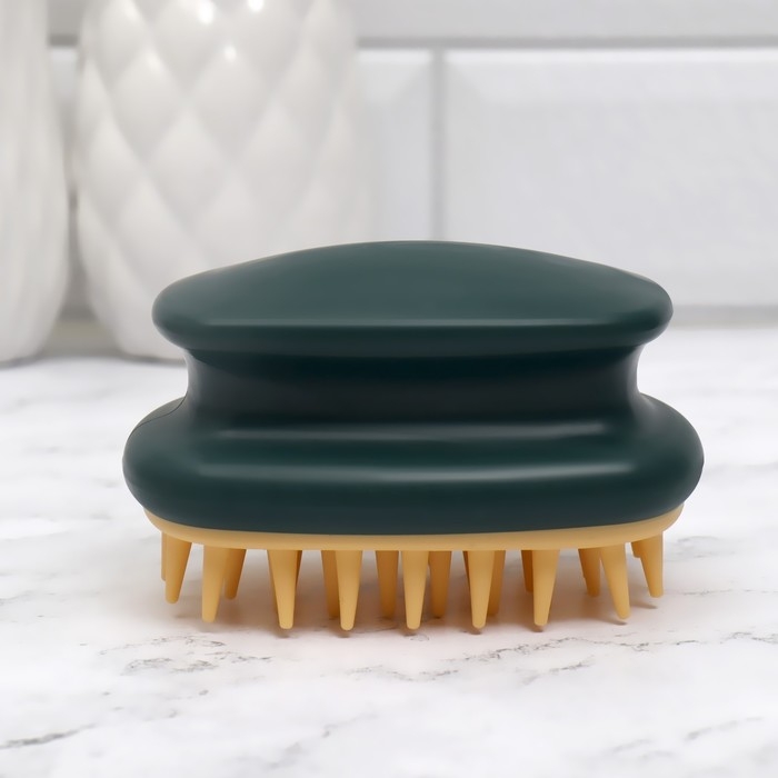 Щётка - массажёр для мытья головы, 10 &times; 6 &times; 6,2 см, в блистере, цвет МИКС