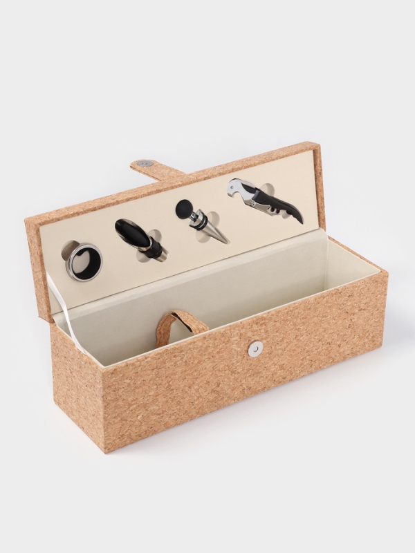 Набор для вина "Cork" 4 предмета с держателем для бутылки