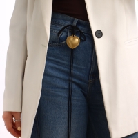 Портупея с кулоном &laquo;Сердечко&raquo; кожа, трансформер, цвет золото, 150 см