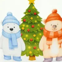 Кружка стеклянная новогодняя &laquo;Мишки в лесу&raquo;, 500 мл