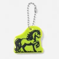 Светоотражающий элемент двусторон жеребец 4,8*4,4см цепочка салатовый АУ