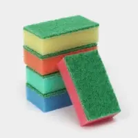Губка для посуды с чистящим слоем Доляна &laquo;Эконом&raquo;, 7.5&times;4.5&times;2.5 см, 5 шт, мини