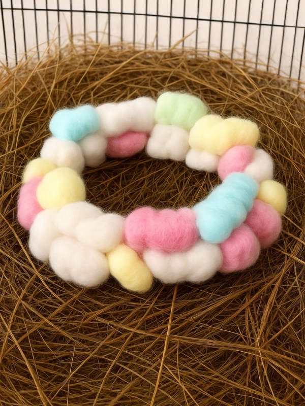 Наполнитель хлопковый для грызунов, разноцветный, 50 шариков