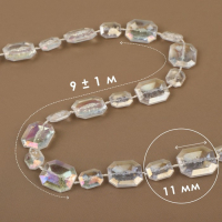 Бусы на нитях, с голографией, 11 мм, 9 &plusmn; 1 м, цвет прозрачный