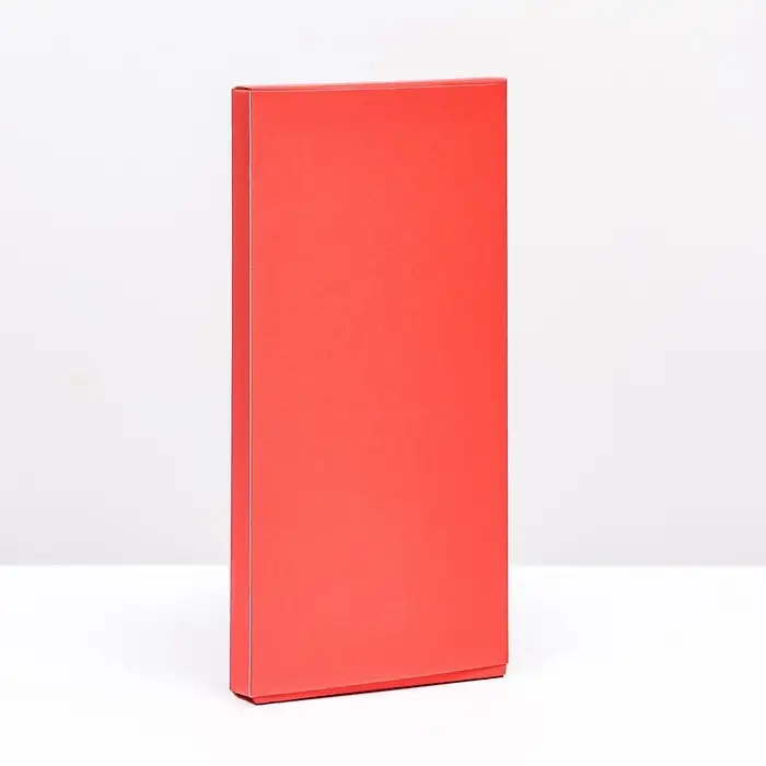 Подарочная коробка под плитку шоколада, с окном, красный, 17&times;8&times;1.4 см