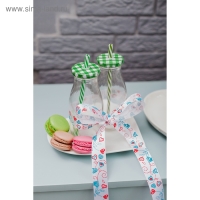 Бутыль стеклянная с крышкой и трубочкой &laquo;Лаконичность&raquo;, 300 мл, 6,5&times;15,5 см, цвет МИКС