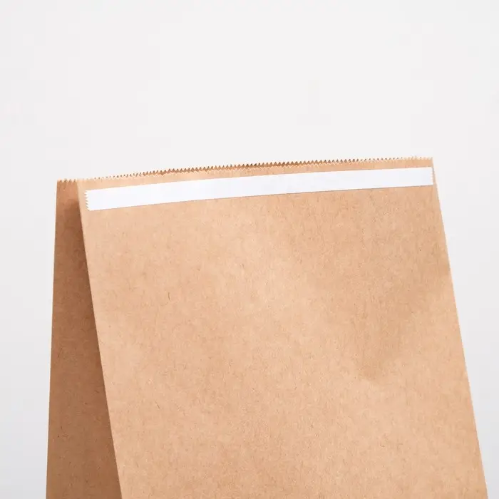 Пакет крафт бумажный фасовочный, прямоугольное дно, с клеевой лентой 24 х 14 х 40 см
