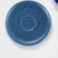 Чайная пара Доляна &laquo;Коралл&raquo;, кружка 275 мл, блюдце 15.9&times;15.9 см, керамика, синяя