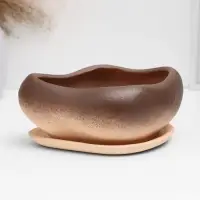 Горшок "Бонсай малый" коричневый, 17х14х8см