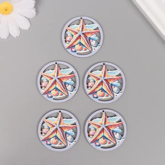 Декор для творчества дерево "Морская звезда" 4х4х0,3 см