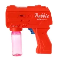 Генератор мыльных пузырей &laquo;Пистолет&raquo;, световые эффекты, работает от батареек, красный
