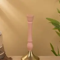 Подсвечник на 1 свечу "Пудровый" 10,5х10,5х25 см