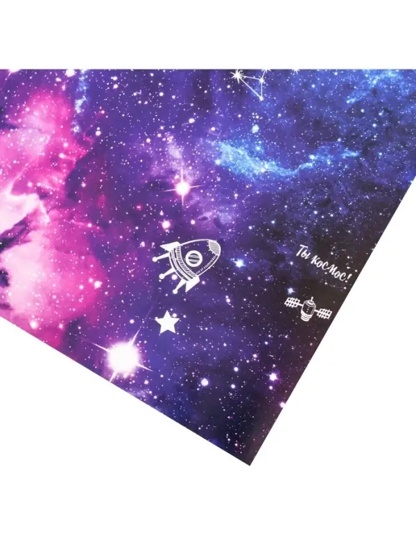 Бумага упаковочная глянцевая &laquo;Космос&raquo;, 50 х 70 см