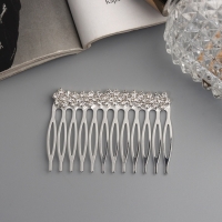 Гребень для волос "Медея" геометрия, 6,5х4 см, серебро