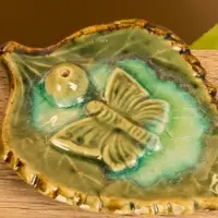 Подставка под благовония &laquo;Бабочка на листке&raquo;, 11&times;8&times;1 см, керамика, бежевая