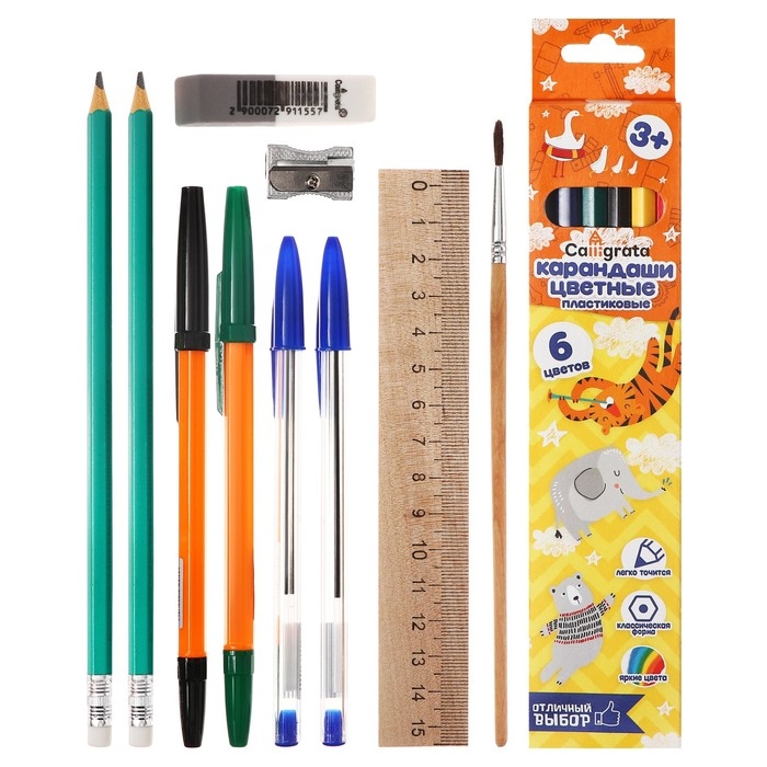 Набор первоклассника в папке Calligrata &laquo;Снова в школу&raquo;, 70 предметов, с пособиями