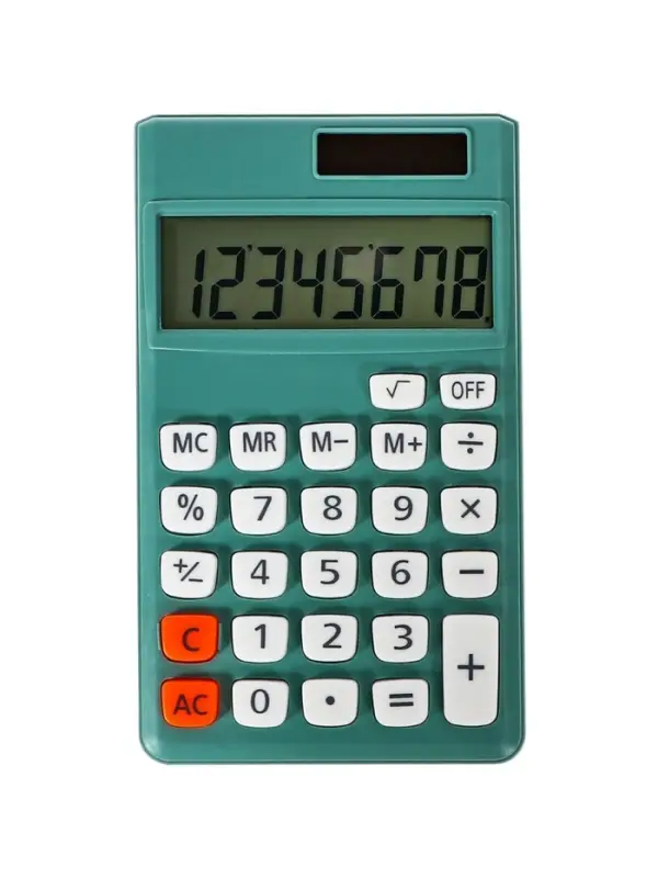 Калькулятор карманный, 08-разрядный, корпус зеленый