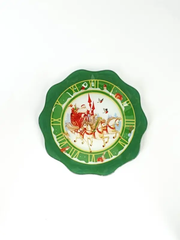 Тарелка плоская новогодняя &laquo;Тройка&raquo;, d=20 см