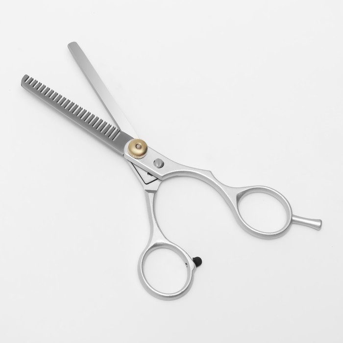 Ножницы филировочные с упором, лезвие &mdash; 6,5 см, цвет серебристый