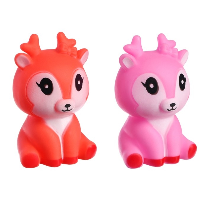 Набор резиновых игрушек для ванны &laquo;Оленята&raquo;, 2 шт, цвет МИКС, Крошка Я