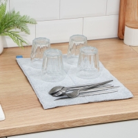 Коврик для сушки посуды Доляна &laquo;Лофт&raquo;, 30&times;40 см, микрофибра, цвет светло-серый