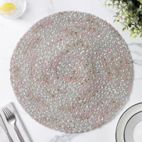 Салфетка сервировочная на стол Доляна &laquo;Серпантин&raquo;, d=38 см, цвет серый