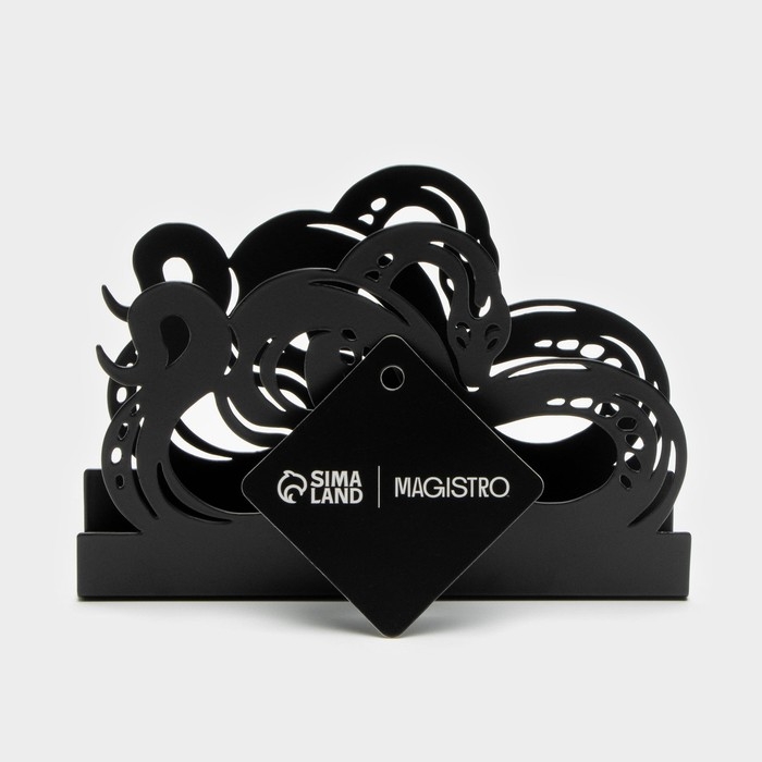 Салфетница Magistro &laquo;Змея&raquo;, 14&times;4&times;9 см, цвет зелёный