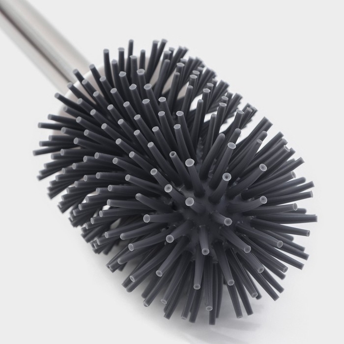 Ёршик для унитаза силиконовый SAVANNA, 10,8&times;42,5 см, цвет серый