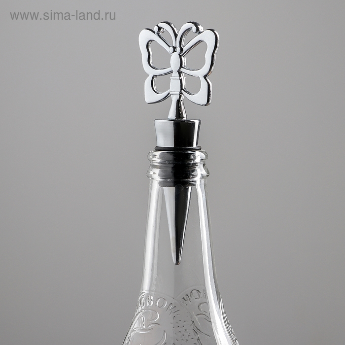 Пробка для бутылки &laquo;Бабочка&raquo;, 10,5 см, цвет серебристый