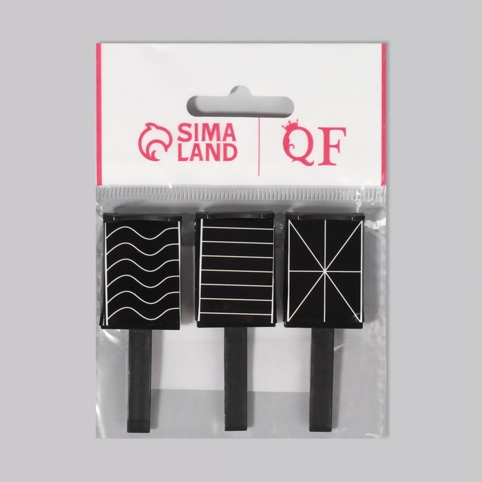 Набор магнитов для лака, 3 вида, 6 &times; 2 см, цвет чёрный