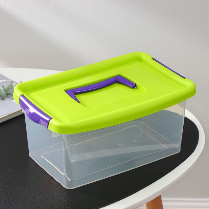 Контейнер для хранения с крышкой, 4 л, 29&times;19&times;13 см, цвет салатовый
