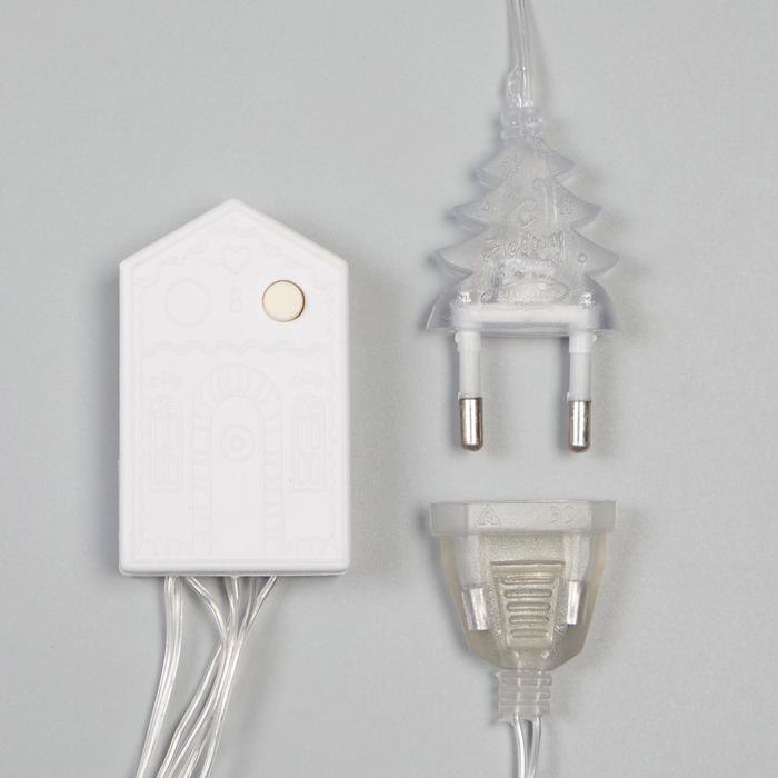 Гирлянда &laquo;Бахрома&raquo; 2.4 &times; 0.9 м с насадками &laquo;Олень&raquo;, IP20, прозрачная нить, 138 LED, свечение мульти, 8 режимов, 220 В