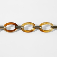 Цепочка для сумки, пластиковая, 28 &times; 20 мм, 60 см, цвет коричневый/золотой