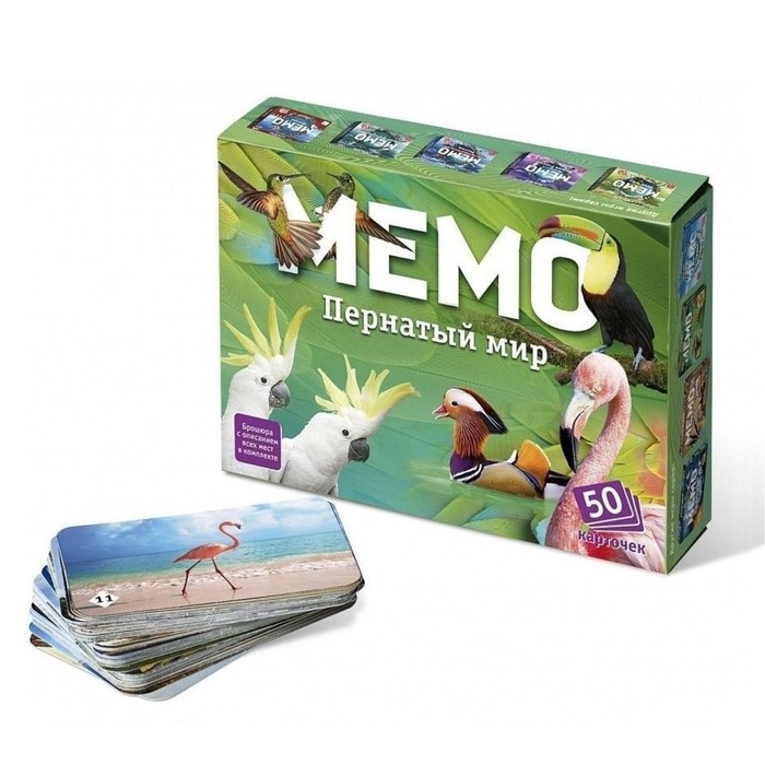 Настольная игра &laquo;Мемо. Пернатый мир&raquo;, 50 карточек + познавательная брошюра