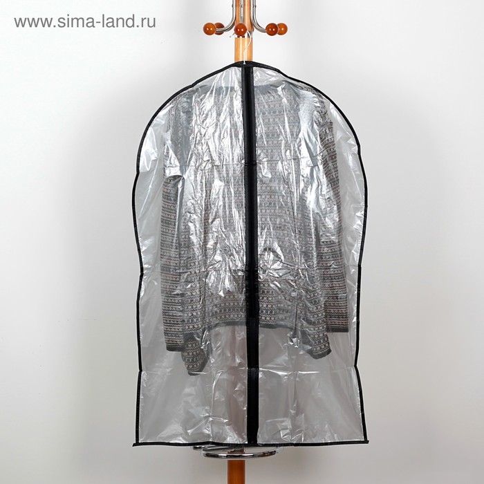 Чехол для одежды Доляна, 60&times;90 см, цвет серый